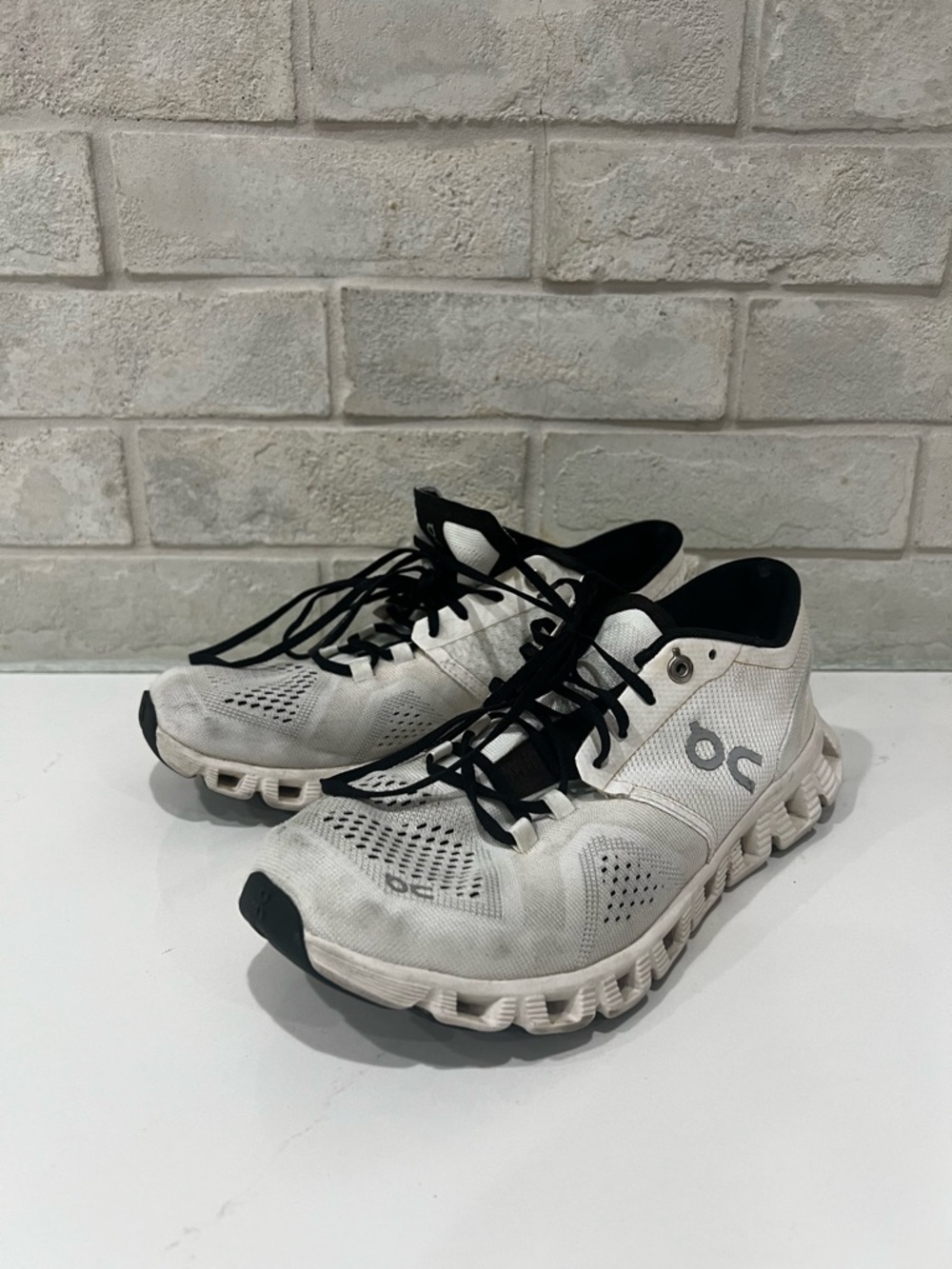 On Cloud X Running Women's White and Black Athletic Running Shoes